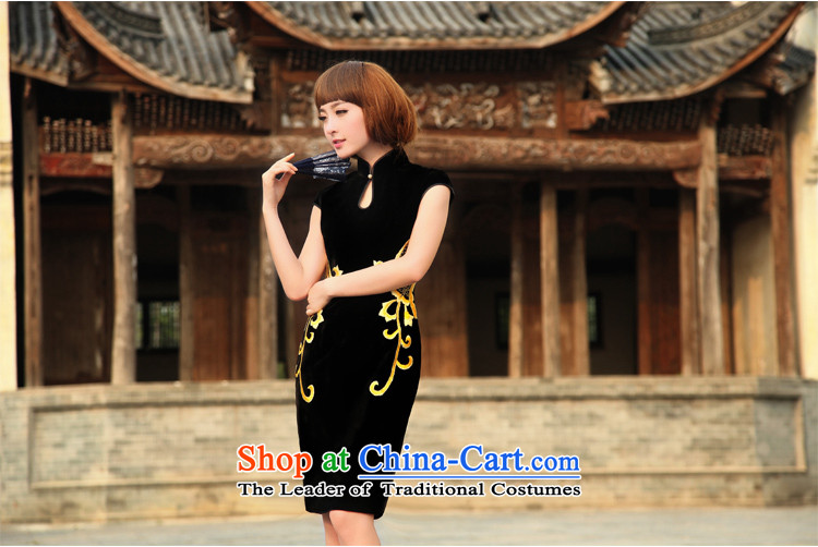 Love of birds fanned Yukio Satoh, spring 2015 new stylish sexy silk velvet qipao embroidered XXL- black 20-day pre-sale prices, pictures, brand platters! The elections are supplied in the national character of distribution, so action, buy now enjoy more preferential! As soon as possible.