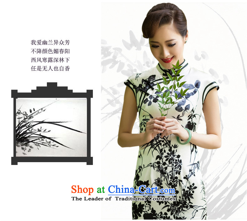 The Seal of ink bilateral Silk Cheongsam daily retro improved Tang dynasty counters heavyweight silk cheongsam dress photo color M brand, prices, picture platters! The elections are supplied in the national character of distribution, so action, buy now enjoy more preferential! As soon as possible.