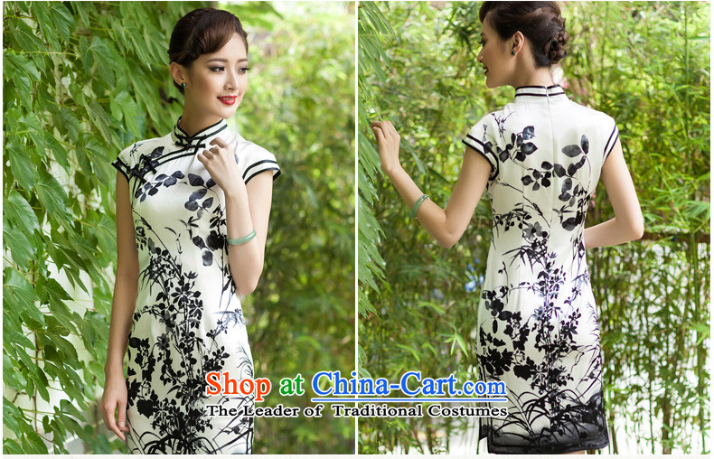 The Seal of ink bilateral Silk Cheongsam daily retro improved Tang dynasty counters heavyweight silk cheongsam dress photo color M brand, prices, picture platters! The elections are supplied in the national character of distribution, so action, buy now enjoy more preferential! As soon as possible.