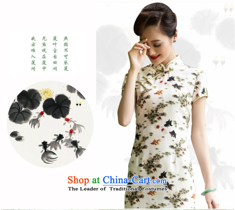 The seal of a new summer, Silk Cheongsam elegant daily light stamp familiar high-end cheongsam dress wind sepia pictures color L photo enhancement, prices, brand platters! The elections are supplied in the national character of distribution, so action, buy now enjoy more preferential! As soon as possible.