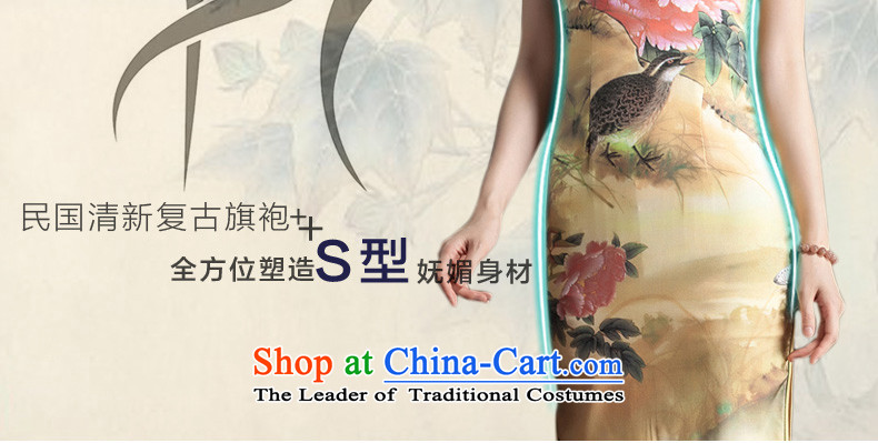 The 2014 Chinese classical principle seal Silk Cheongsam Ming Country Stamp Sau San stylish upmarket herbs extract cheongsam dress photo color S picture, prices, brand platters! The elections are supplied in the national character of distribution, so action, buy now enjoy more preferential! As soon as possible.