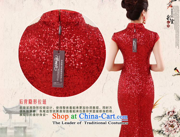 Summer 2015 new stylish red light is transmitted bride qipao lace Sau San long qipao elegance RED M picture, prices, brand platters! The elections are supplied in the national character of distribution, so action, buy now enjoy more preferential! As soon as possible.