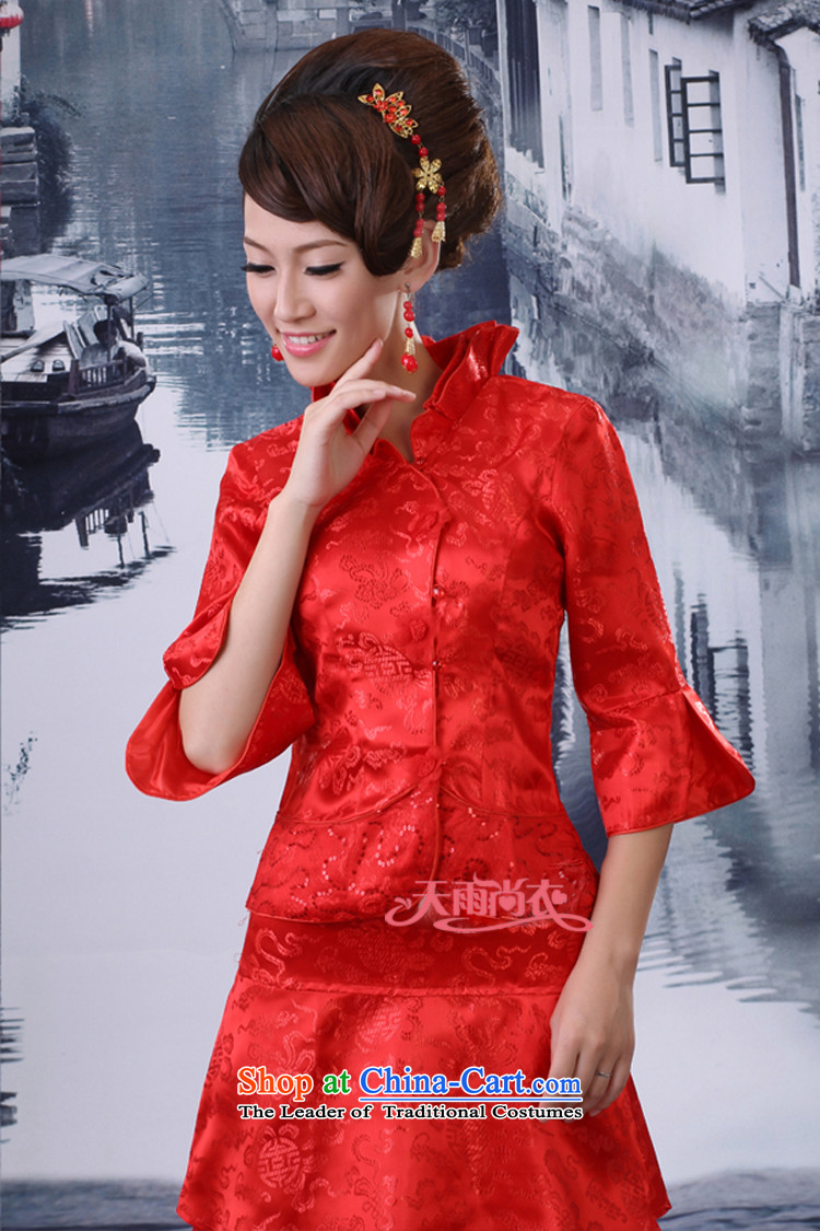 Rain-sang Yi marriages bows services temperament Chinese wedding dress Tang dynasty improved stylish QP516 QIPAO RED M picture, prices, brand platters! The elections are supplied in the national character of distribution, so action, buy now enjoy more preferential! As soon as possible.