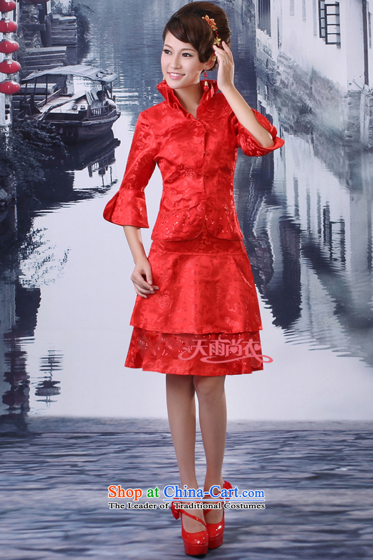 Rain-sang Yi marriages bows services temperament Chinese wedding dress Tang dynasty improved stylish QP516 QIPAO RED M picture, prices, brand platters! The elections are supplied in the national character of distribution, so action, buy now enjoy more preferential! As soon as possible.