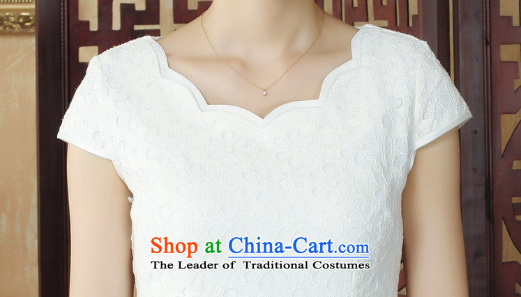 Figure qipao summer flowers Tang Gown lace cheongsam dress short skirt QIPAO) daily dress 1 White XL Photo, prices, brand platters! The elections are supplied in the national character of distribution, so action, buy now enjoy more preferential! As soon as possible.