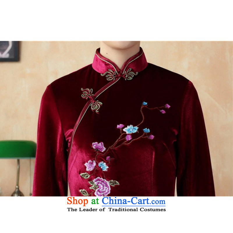 In accordance with the Love l stretch of filigree embroidery in Sau San Tong replacing short-sleeved qipao LGD/TD0010# black S, in accordance with the Love l , , , shopping on the Internet