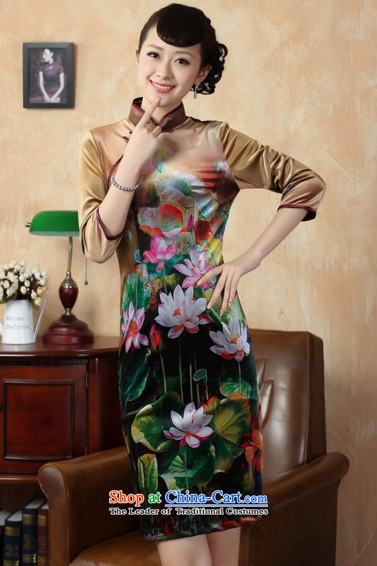 In accordance with the Love l Stretch Wool poster stylish Kim in classic short-sleeved qipao LGD/TD0009# Tang dynasty picture color L photo, prices, brand platters! The elections are supplied in the national character of distribution, so action, buy now enjoy more preferential! As soon as possible.