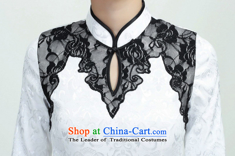 Ms Au King Mansion to female Tang Women's clothes summer shirt collar lace stitching Chinese Han-women improved white 2XL Photo, prices, brand platters! The elections are supplied in the national character of distribution, so action, buy now enjoy more preferential! As soon as possible.