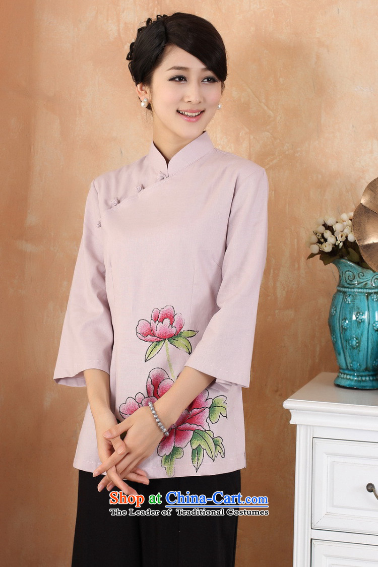 Ms Au King Mansion to female Tang Women's clothes summer shirt collar stamp Chinese Han-Female - 2 White M improved picture, prices, brand platters! The elections are supplied in the national character of distribution, so action, buy now enjoy more preferential! As soon as possible.