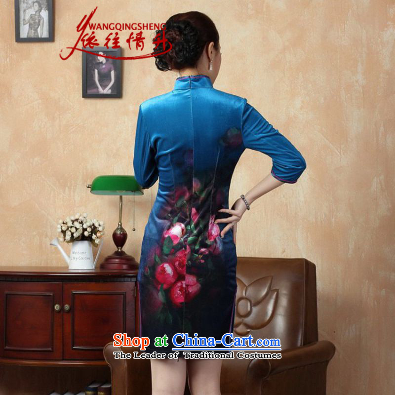 In accordance with the Love l Stretch Wool poster stylish Kim in classic short-sleeved qipao LGD/TD0004# Tang dynasty picture color , L, in accordance with the Love l , , , shopping on the Internet