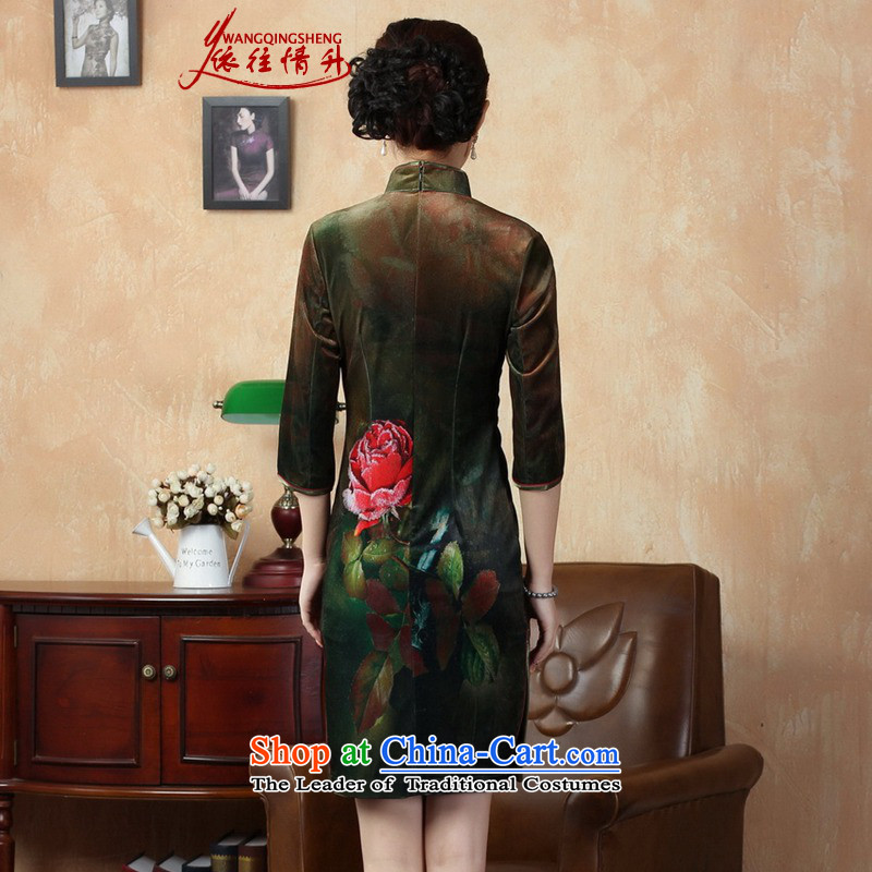 In accordance with the fall in love and stylish new Stretch Wool Poster Classic Kim in Tang Dynasty qipao LGD/TD0002# cuff color pictures to love liters 2XL, shopping on the Internet has been pressed.