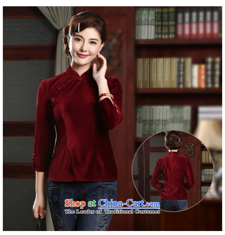 [Sau Kwun Tong] incense arts 2015 Spring temperament, Tang Dynasty Chinese long-sleeved T-shirt TC4712 improved qipao wine red M picture, prices, brand platters! The elections are supplied in the national character of distribution, so action, buy now enjoy more preferential! As soon as possible.