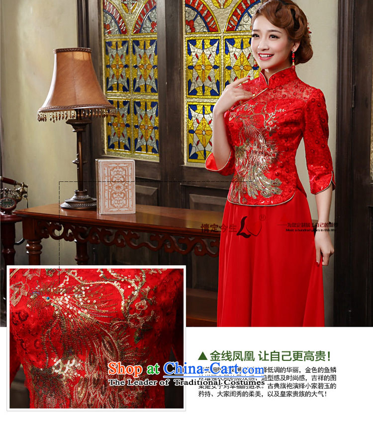 Love of the overcharged by 2015 new cheongsam dress improved red Chinese Antique Korean cheongsam wedding dress long bride services female red bows L picture, prices, brand platters! The elections are supplied in the national character of distribution, so action, buy now enjoy more preferential! As soon as possible.