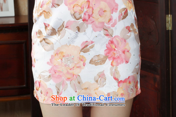 It new cheongsam Tang dynasty China wind stylish improved cheongsam dress short of qipao stylish everyday dress suit D0238 White 2XL Photo, prices, brand platters! The elections are supplied in the national character of distribution, so action, buy now enjoy more preferential! As soon as possible.