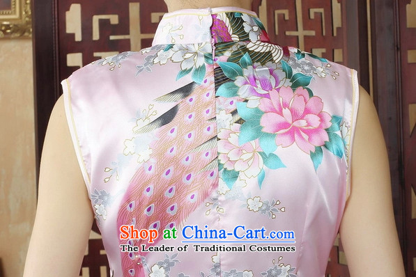 C.o.d. floral Tang Women's clothes summer Mock-neck cheongsam dress Peacock Blue Lake 0 short qipao S picture, prices, brand platters! The elections are supplied in the national character of distribution, so action, buy now enjoy more preferential! As soon as possible.