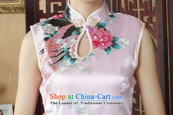 C.o.d. floral Tang Women's clothes summer Mock-neck cheongsam dress Peacock Blue Lake 0 short qipao S picture, prices, brand platters! The elections are supplied in the national character of distribution, so action, buy now enjoy more preferential! As soon as possible.