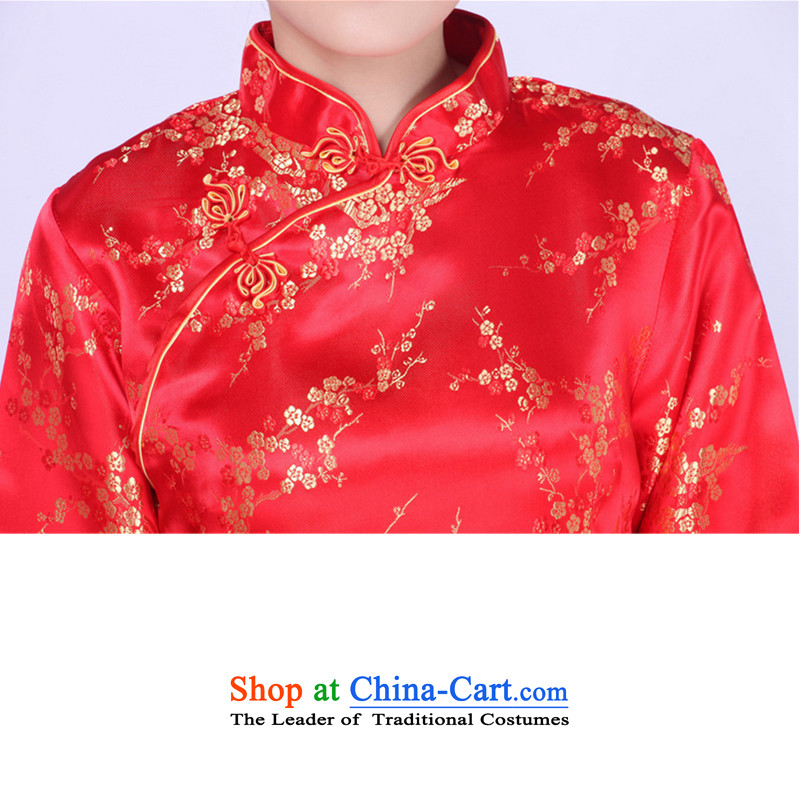 In accordance with the love spring trendy new products in women's dresses collar long-sleeved etiquette qipao Lgd/e0013# Sau San red , L, in accordance with the Love l , , , shopping on the Internet