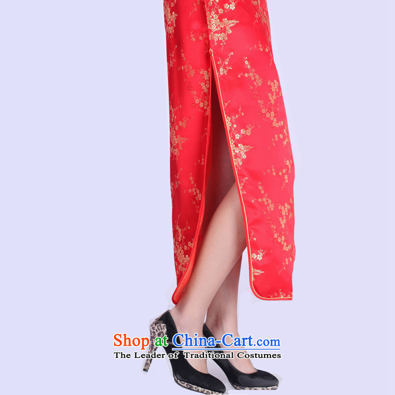 In accordance with the love spring trendy new products in women's dresses collar long-sleeved etiquette qipao Lgd/e0013# Sau San red , L, in accordance with the Love l , , , shopping on the Internet