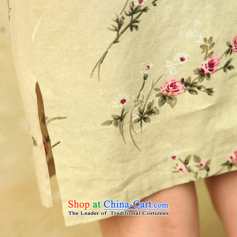 The love of birds on shadowing spring 2015 New Stylish retro short of cotton linen dresses QD521 suit , L, love birds , , , shopping on the Internet
