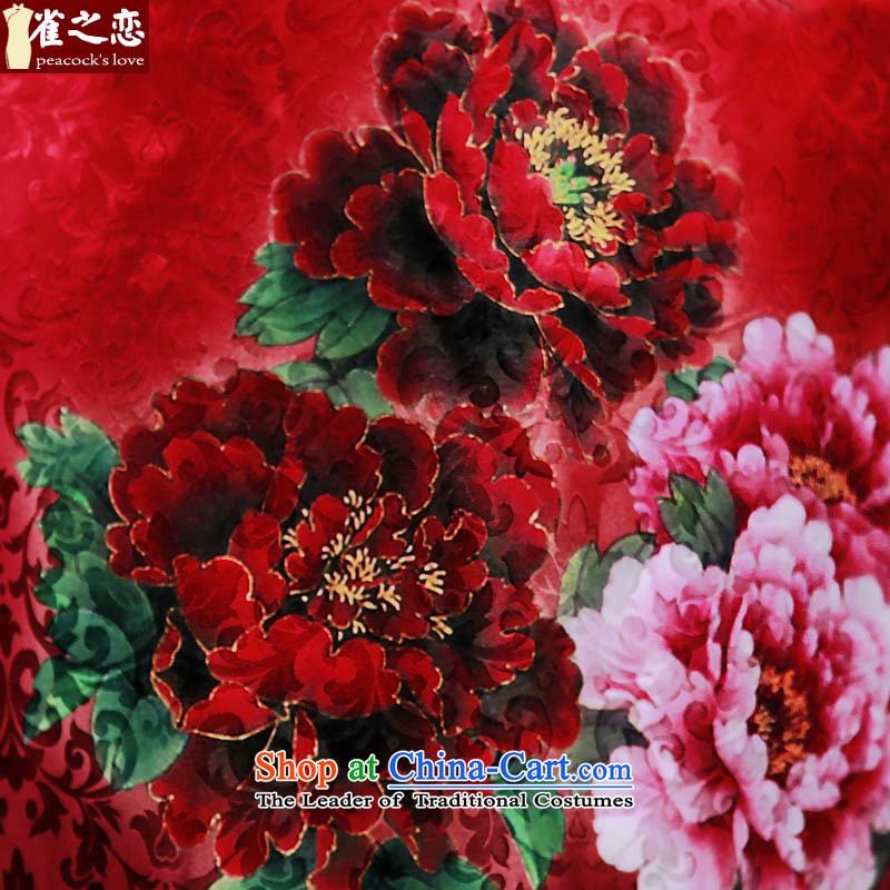 Love of birds of late 2015, Colombia Header Spring New cheongsam dress she walked peony silk marriages bows services qipao love birds, L, red , , , shopping on the Internet