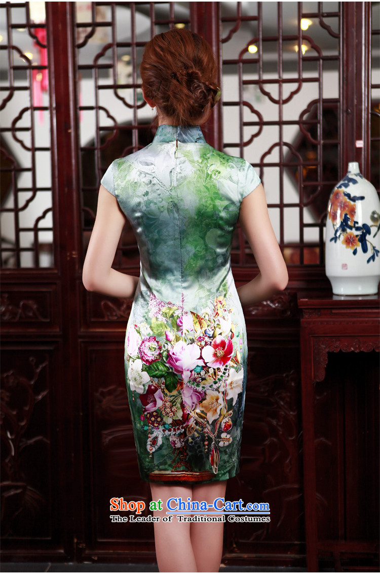 Love Birds of spring 2015 color new stylish improved short of Silk flower short-sleeved qipao positioning QD527 figure XXXL picture, prices, brand platters! The elections are supplied in the national character of distribution, so action, buy now enjoy more preferential! As soon as possible.