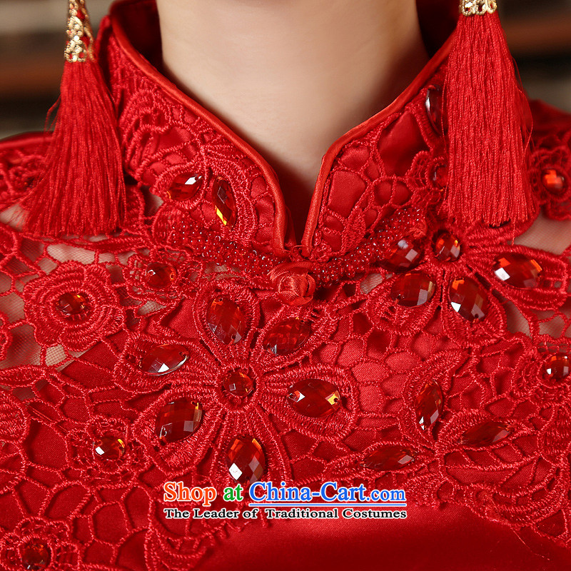 Flower Angel Cayman 2014 new red qipao gown bride short marriage QIPAO) bows to show red S, flower cheongsam dress (DUOQIMAN QI) , , , shopping on the Internet