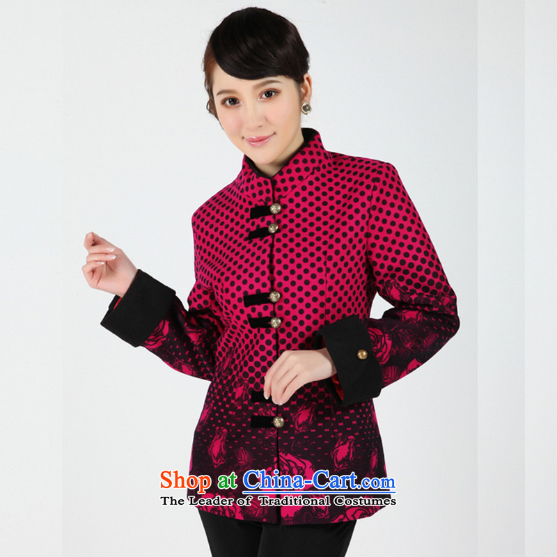 C.o.d. floral new autumn and winter female in Tang Dynasty older blouses long-sleeved clothing collar ethnic Video - 2 of Sau San THIN RED XL, floral shopping on the Internet has been pressed.