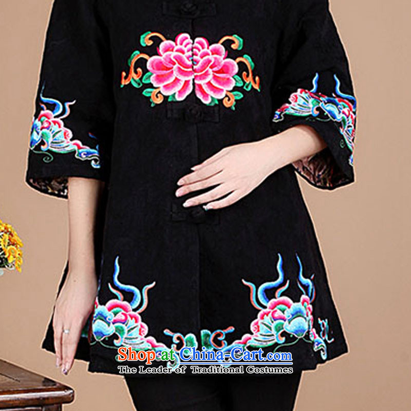 Replace the spring and autumn 2015 in Tang Long cotton shirt China Ethnic Women FG65 XXL, charm and the homeless and black (charm) has been pressed on Bali Shopping