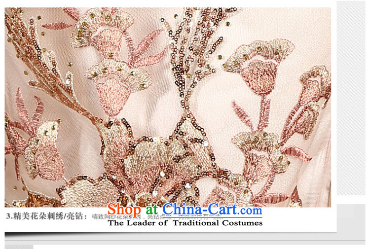 [Sau Kwun Tong Xiang Yun] gauze embroidery cheongsam 2015 Summer banquet long high retro cheongsam dress apricot M brand, prices, picture platters! The elections are supplied in the national character of distribution, so action, buy now enjoy more preferential! As soon as possible.