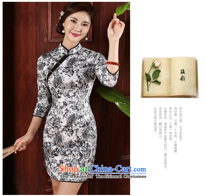 [Sau Kwun Tong] So Kam new cheongsam dress 2015 Stylish retro autumn replacing cheongsam dress QZ4730 black and white picture, prices, XL brand platters! The elections are supplied in the national character of distribution, so action, buy now enjoy more preferential! As soon as possible.
