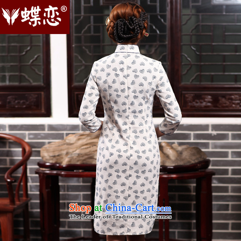 The Butterfly Lovers autumn 2015 new for women improved stylish cheongsam dress daily Sau San cotton linen dresses suits 47012 figure XXL, Butterfly Lovers , , , shopping on the Internet