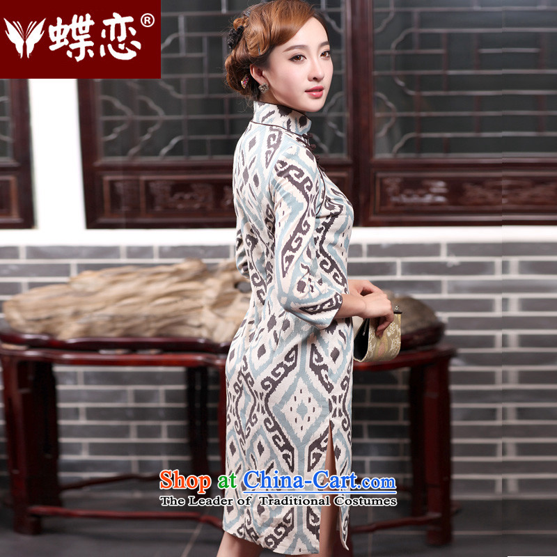 The Butterfly Lovers autumn 2015 new for women cotton linen dresses skirt retro style Sau San improved cheongsam dress 47013 XXL, figure Butterfly Lovers , , , shopping on the Internet
