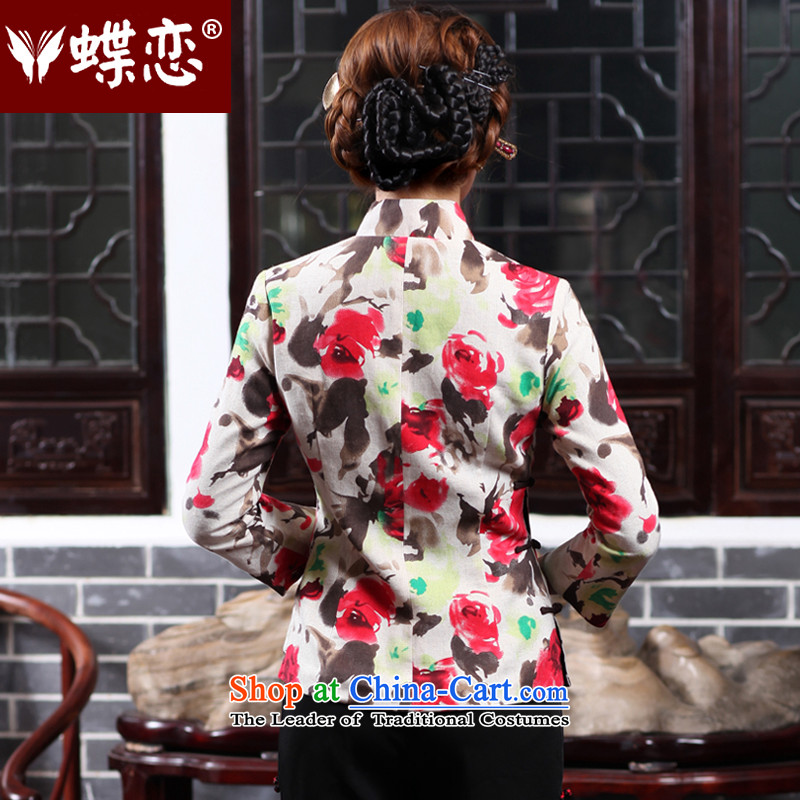 Butterfly Lovers 2015 Autumn new cotton linen, stylish shirt qipao improved ethnic Chinese President Tang dynasty 47021 figure XXL, Butterfly Lovers , , , shopping on the Internet