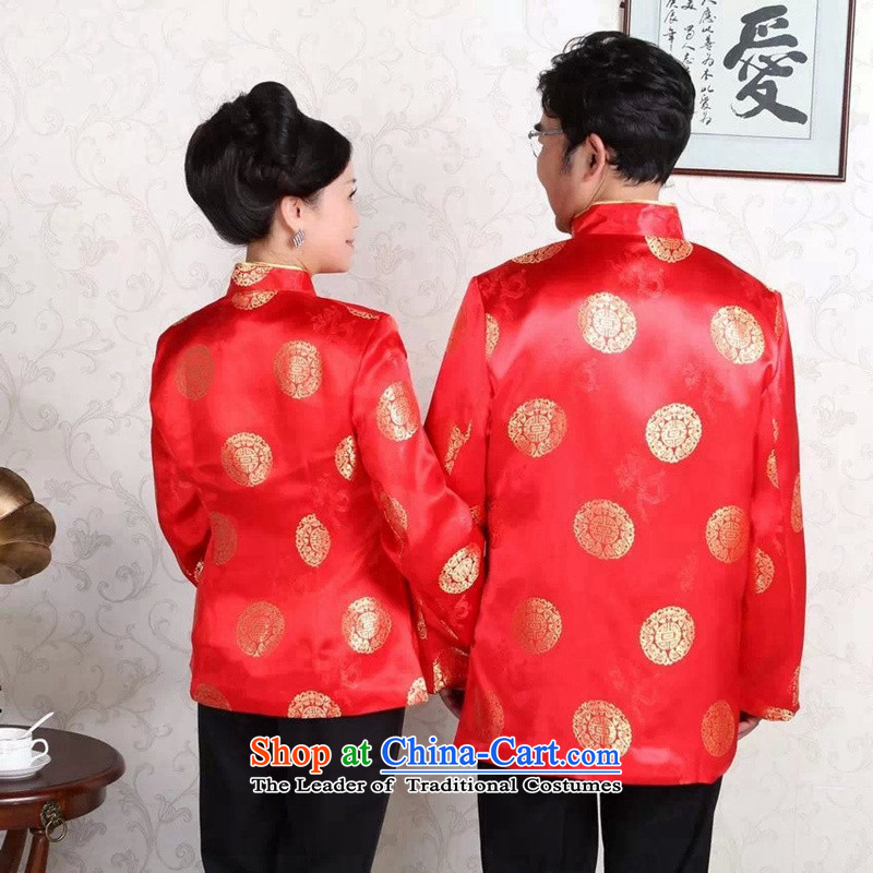 The spring of the older men and women's clothes Mock-neck carpets mom and dad couples happy life too Tang Dynasty New Year Service Women Tang clamp unit of the Red women 3XL, Joram poem card , , , shopping on the Internet