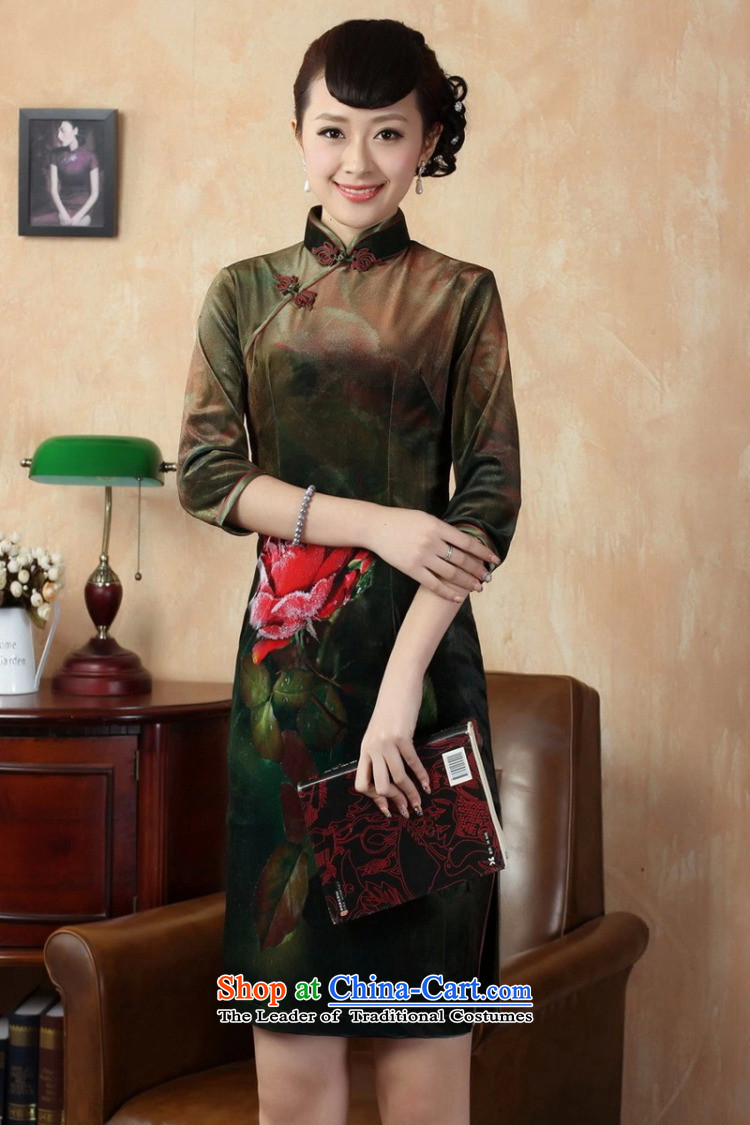 The Syrians poem card women's high 2015 gold velour hand-painted a stamp for the cuff qipao TD0002 Sau San picture color 2XL Photo, prices, brand platters! The elections are supplied in the national character of distribution, so action, buy now enjoy more preferential! As soon as possible.