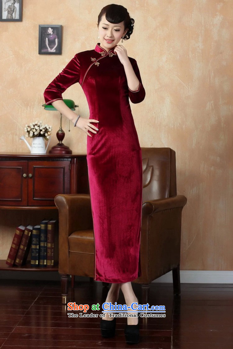 The Syrians Poem for elegant card female handmade bright superior Stretch Wool elegant seven gold sleeve length cheongsam Red 2XL Photo, prices, brand platters! The elections are supplied in the national character of distribution, so action, buy now enjoy more preferential! As soon as possible.
