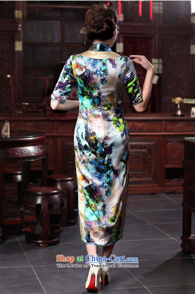 Love of birds shower curtain asafi spring 2015 new cheongsam dress retro elegant long Silk Cheongsam QD536 SUIT S picture, prices, brand platters! The elections are supplied in the national character of distribution, so action, buy now enjoy more preferential! As soon as possible.