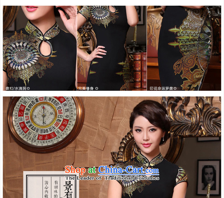 The fate of the new sense of the reformer compass 2015 Summer cheongsam look stylish Sau San chiffon slim Chinese cheongsam dress black XXXL sepia pictures, prices, brand platters! The elections are supplied in the national character of distribution, so action, buy now enjoy more preferential! As soon as possible.