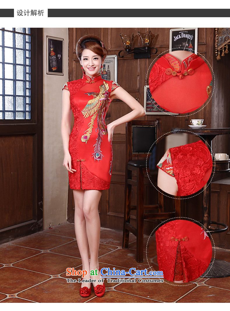 Rain-sang yi 2015 new marriage bride bows services and sexy lace Phoenix short skirts QP563 qipao gown small improvement red tailored picture, prices, brand platters! The elections are supplied in the national character of distribution, so action, buy now enjoy more preferential! As soon as possible.