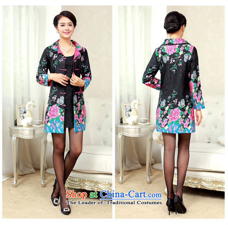 Forest Narcissus 2015 autumn on the elderly in the stylish long special creases Wah Kwai floral silk Tang dynasty XYY-1288 black XXL picture, prices, brand platters! The elections are supplied in the national character of distribution, so action, buy now enjoy more preferential! As soon as possible.