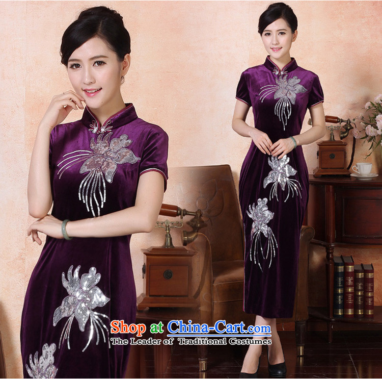 Oriental aristocratic counters genuine autumn 2015 installed new butterfly embroidery elegant qipao length skirts daily improved embroidery short-sleeved single pack mail silk noble stylish dining 334215 Lake XXXL Blue Photo, prices, brand platters! The elections are supplied in the national character of distribution, so action, buy now enjoy more preferential! As soon as possible.