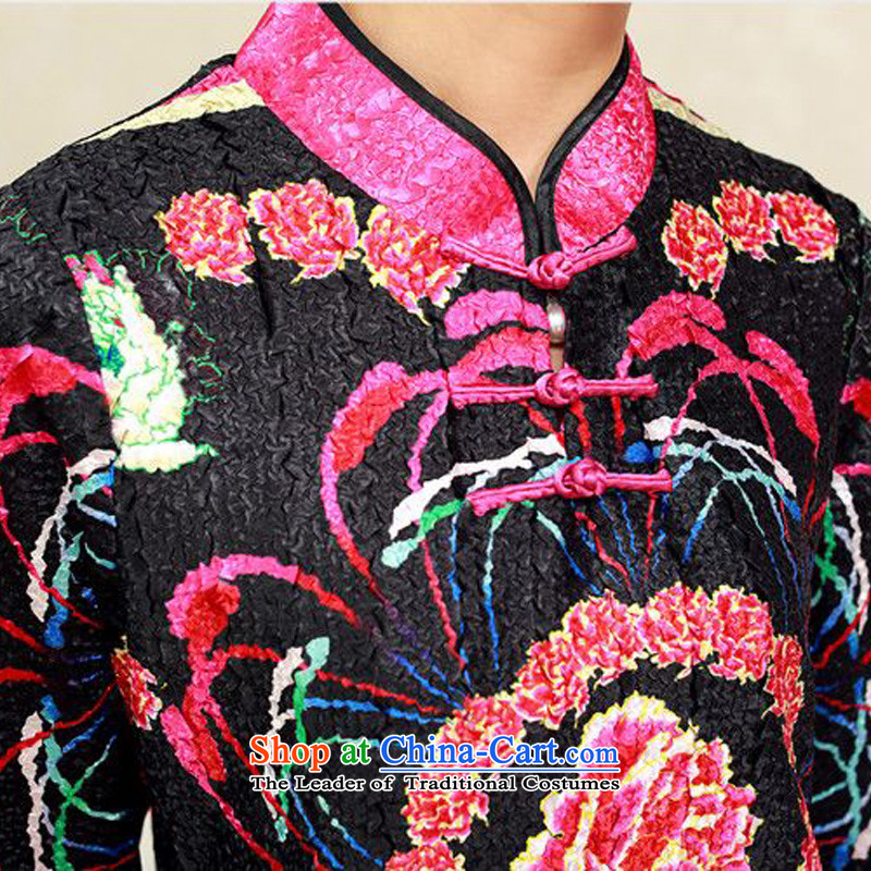 Forest Narcissus 2015 autumn on the elderly in the stylish creases Special silk l loose wild three goals of Tang Dynasty XYY-8317 detained rose-colored XXL, forest Narcissus (senlinshuixian) , , , shopping on the Internet
