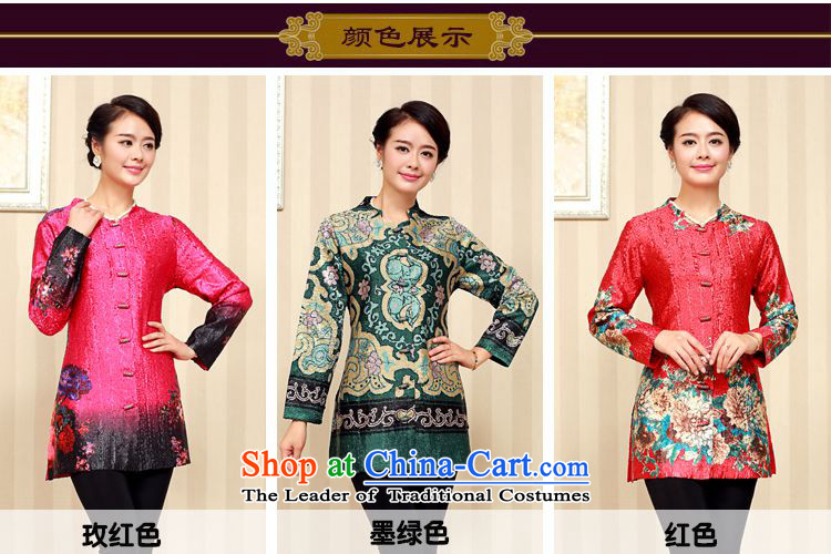 Forest Narcissus 2015 autumn on the elderly in the stylish medium to long term, silk single row detained round-neck collar Tang dynasty of the forklift truck long-sleeved XYY-8330 RED XL Photo, prices, brand platters! The elections are supplied in the national character of distribution, so action, buy now enjoy more preferential! As soon as possible.