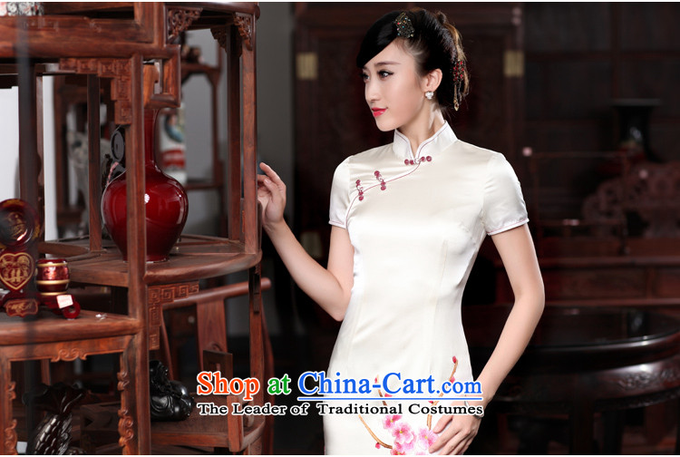 Love of birds cis shangqing boat spring 2015 New Silk short-sleeved hand embroidery cheongsam QD535 m White XL Photo, prices, brand platters! The elections are supplied in the national character of distribution, so action, buy now enjoy more preferential! As soon as possible.