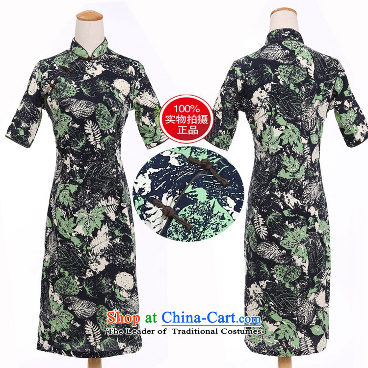 It during the spring and autumn female cotton linen collar in the flowers and leaves the cuff and knee in manual long cheongsam dress in the Mood for Love collar 2XL Photo, prices, brand platters! The elections are supplied in the national character of distribution, so action, buy now enjoy more preferential! As soon as possible.