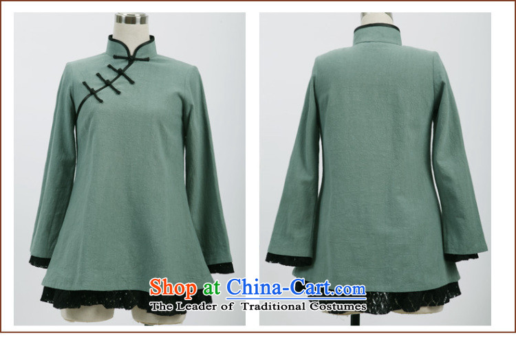 The Butterfly Lovers autumn 2015 new for women improved stylish shirt qipao cotton linen Sau San Tong replacing 48025 T-shirt, Cyan XL Photo, prices, brand platters! The elections are supplied in the national character of distribution, so action, buy now enjoy more preferential! As soon as possible.