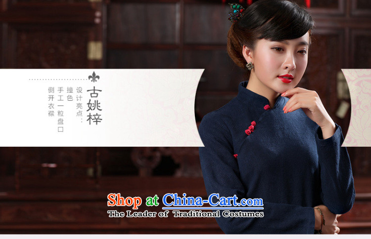 The Butterfly Lovers autumn 2015 new for women Ms. linen china wind Tang blouses cotton linen clothes 48021 improved qipao navy S picture, prices, brand platters! The elections are supplied in the national character of distribution, so action, buy now enjoy more preferential! As soon as possible.