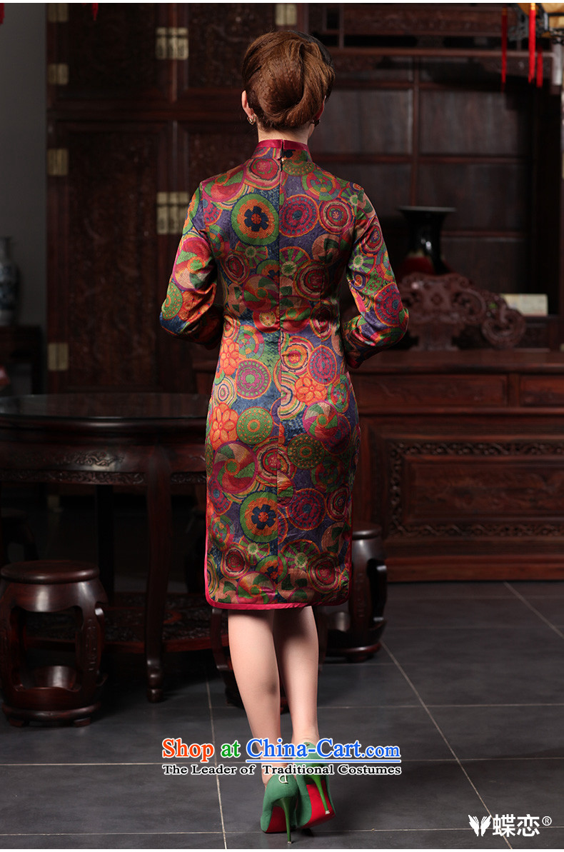 Butterfly Lovers 2015 Autumn New) Improved stylish qipao cheongsam dress dresses in the day-to-day long Sau San Xiang Yun yarn Silk Cheongsam 48013 year L picture, prices, brand platters! The elections are supplied in the national character of distribution, so action, buy now enjoy more preferential! As soon as possible.