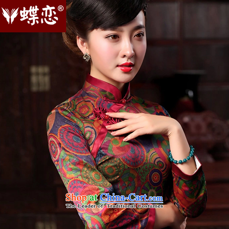Butterfly Lovers 2015 Autumn New) Improved stylish qipao cheongsam dress dresses in the day-to-day long Sau San Xiang Yun yarn Silk Cheongsam 48013 year , L, Butterfly Lovers , , , shopping on the Internet