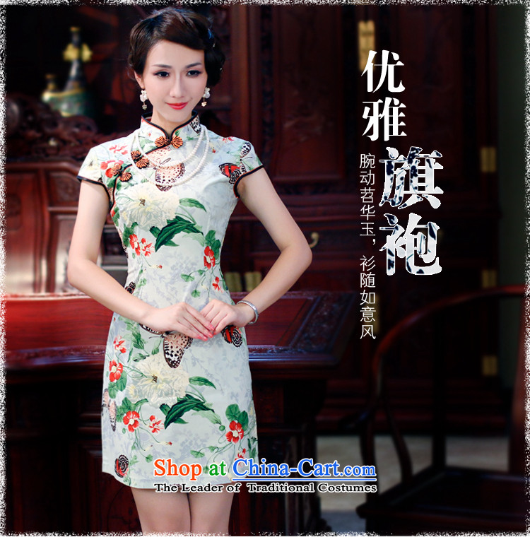 After a day of wind spring and summer 2015 new women's improved butterfly Stylish retro-day summer 3013 3013 suits cotton qipao L picture, prices, brand platters! The elections are supplied in the national character of distribution, so action, buy now enjoy more preferential! As soon as possible.